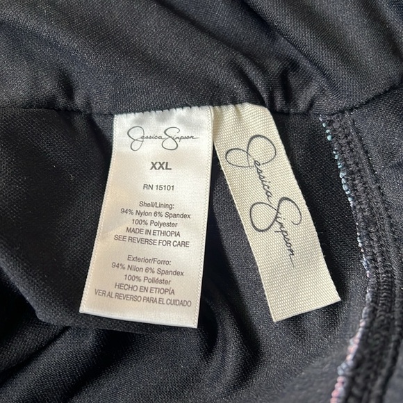 Jessica Simpson Womens Midweight Textured One Piece Swimsuit Palms NWOT - Picture 4 of 5